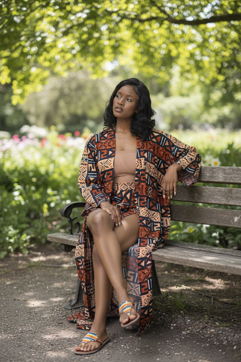 African two pieces short/ Abaya