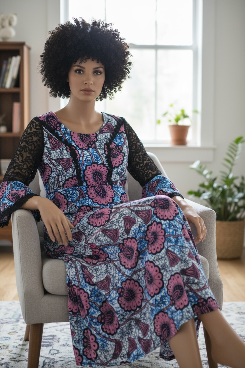 African print maxi dress
