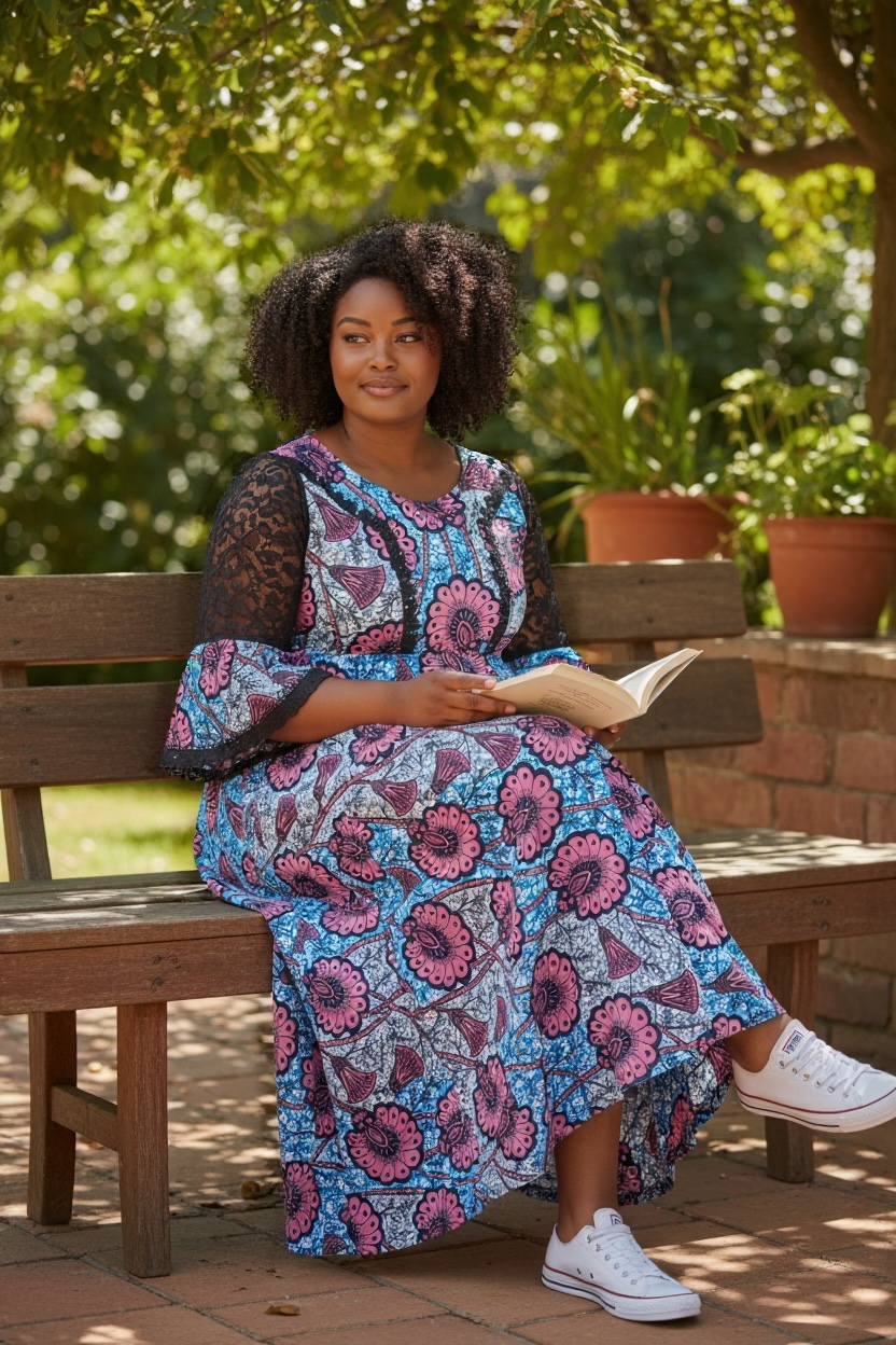 African print maxi dress