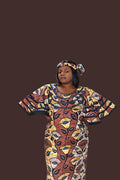 African print straight dress
