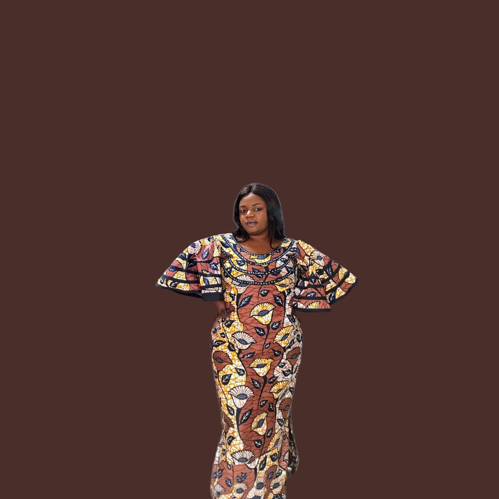 African print straight dress