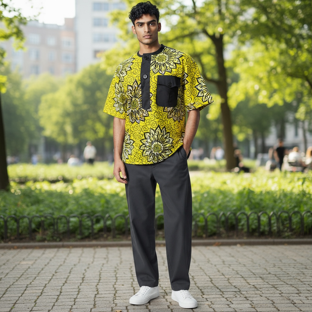African print men shirt