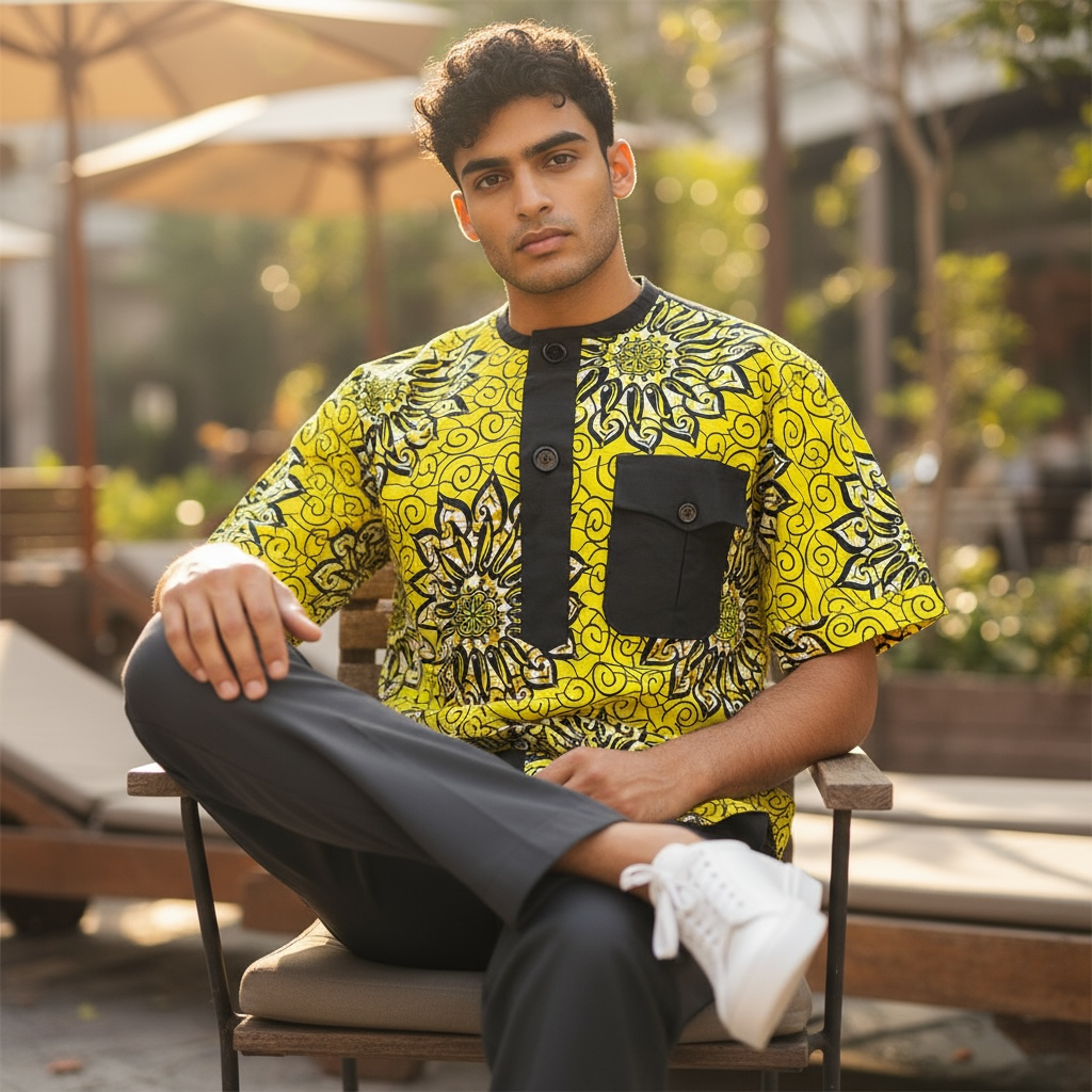 African print men shirt