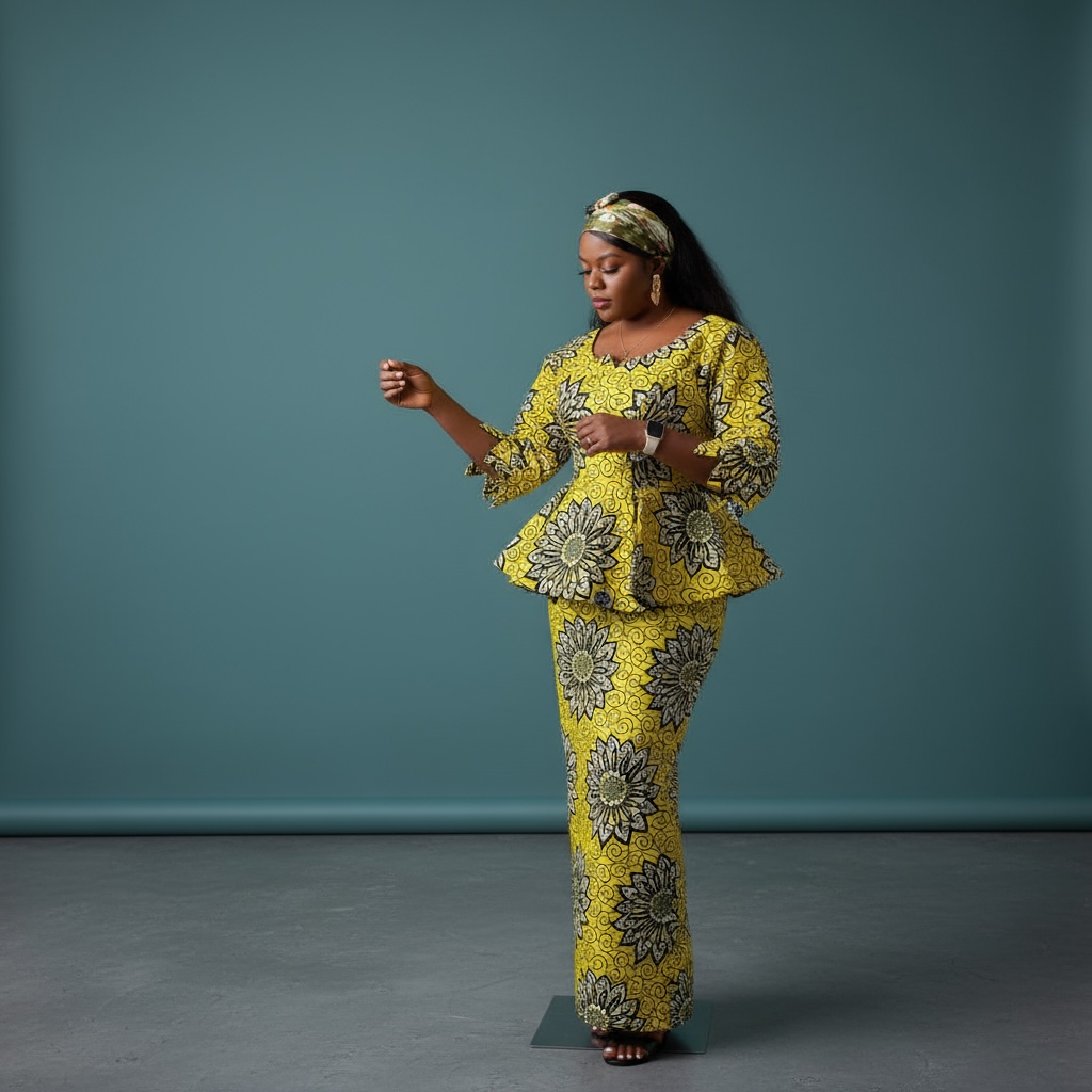 Two pieces African print blouse/Skirt set