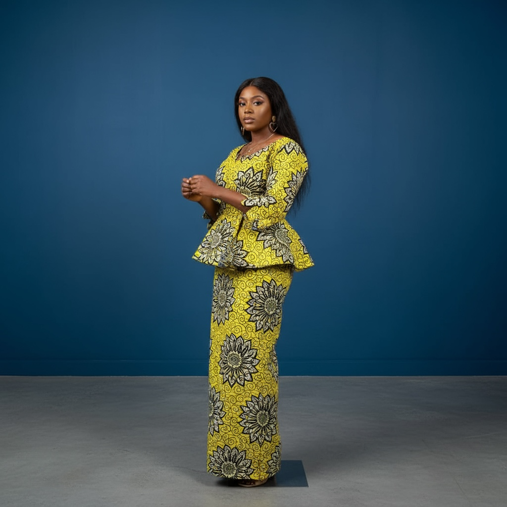 Two pieces African print blouse/Skirt set