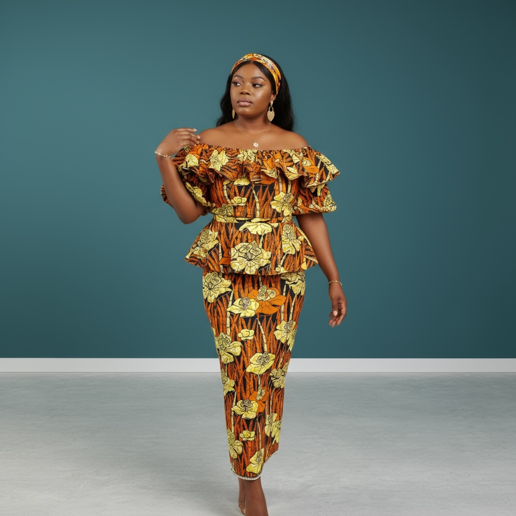 Two piece African print Blouse/Wrapper