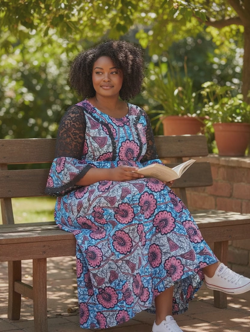 African print maxi dress